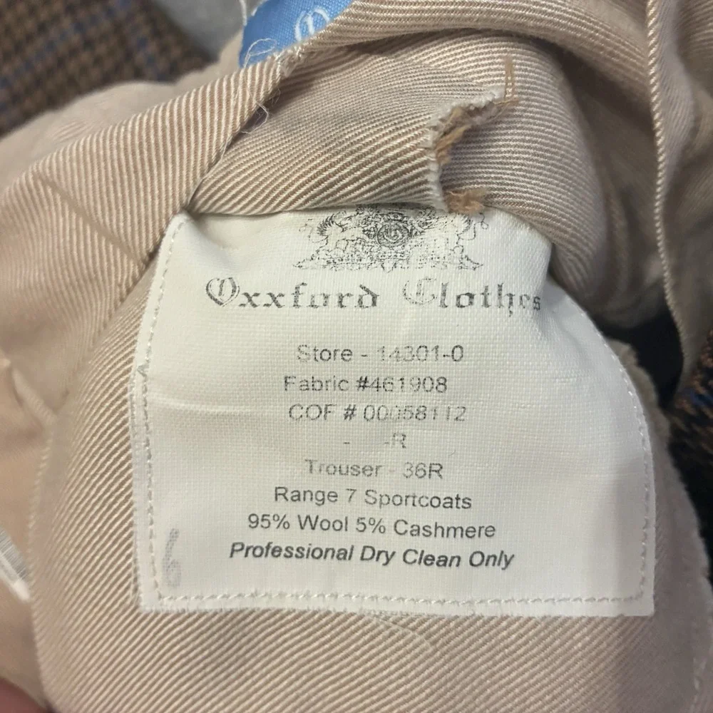 Vtg Oxxford Clothes Bespoke Mens 36x30 Houndstooth Pleated Pants Wool Cashmere